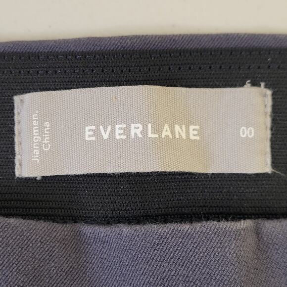 Everlane Side-Zip Stretch Grey Elastic Waist Cotton Pants Women's Size 00 - Picture 6 of 11